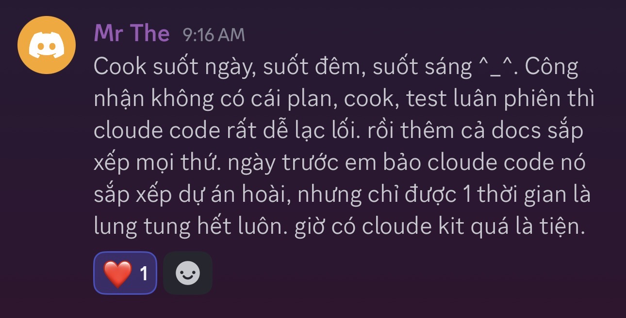 Customer testimonial from Discord